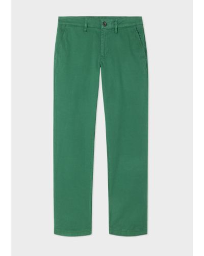 PS by Paul Smith Green Stretch-cotton Twill Trousers