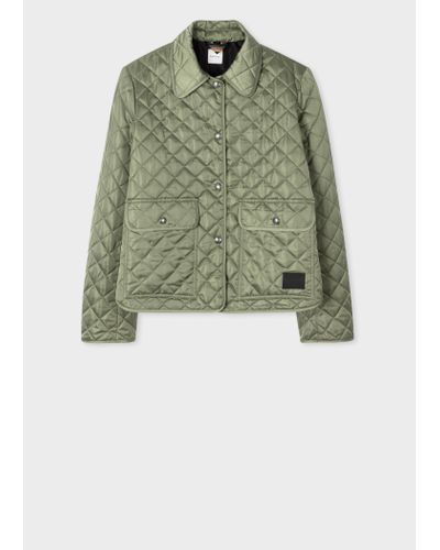 Paul Smith Khaki Quilted Jacket - Green