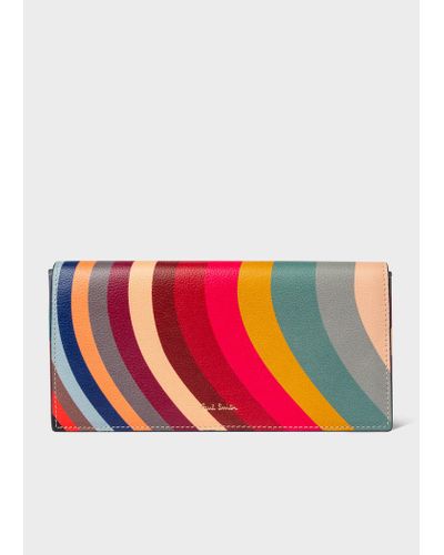 Paul Smith 'swirl' Leather Tri-fold Wallet - Red