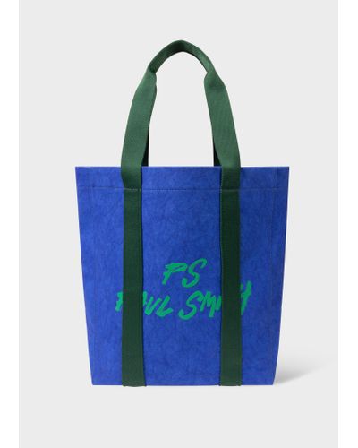 PS by Paul Smith Blue Paper Crinkle Tote Bag