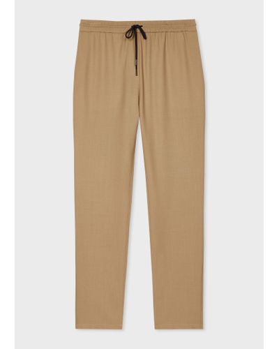 PS by Paul Smith Brown Drawstring Hopsack Trousers - Natural
