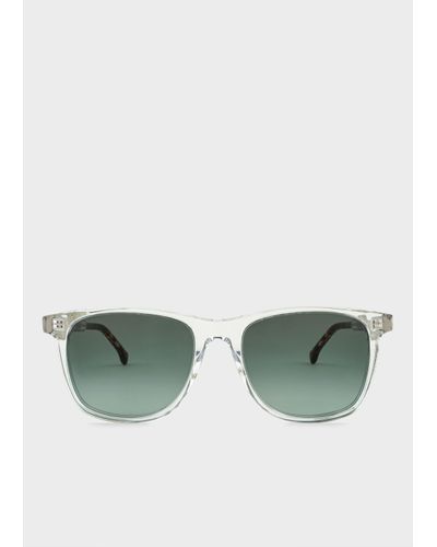 Paul Smith Crystal Havana 'gibson' Sunglasses - Green