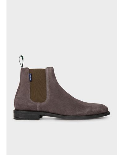 PS by Paul Smith Grey Suede 'cedric' Boots - Brown