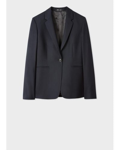 Paul Smith A Suit To Travel In - Navy One-button Wool Blazer - Black