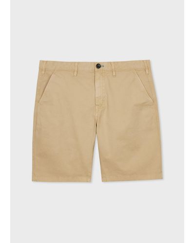 PS by Paul Smith Sand Cotton-twill 'broad Stripe Zebra' Shorts Brown - Natural