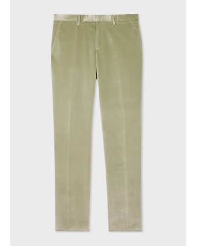 Paul Smith Slim-fit Pistachio Velvet Trousers Green