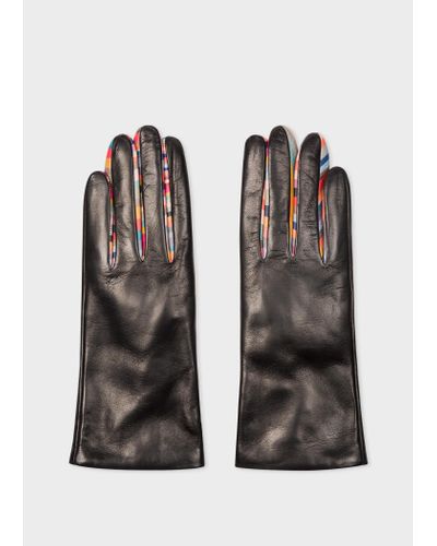 Paul Smith Concertina Swirl Leather Gloves W1a-461e-ag931-79 - Black