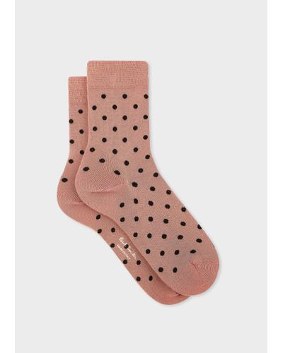 Paul Smith Dusky Pink Polka Dot Socks