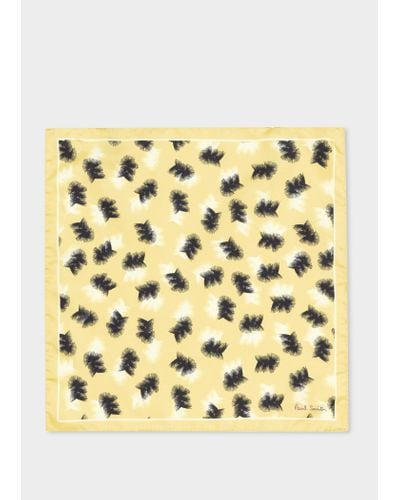 Paul Smith Yellow 'sunflare' Silk Pocket Square - Metallic