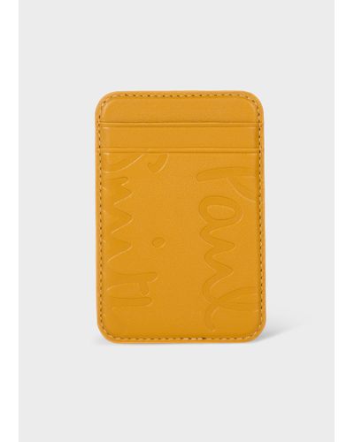 Paul Smith + Native Union Yellow Leather Magsafe Magnetic Iphone Wallet