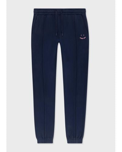 PS by Paul Smith Navy Cotton 'happy' Joggers Blue