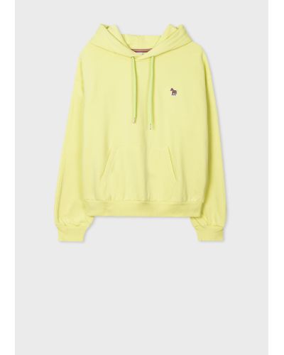 PS by Paul Smith Washed Lime Zebra Logo Hoodie Yellow