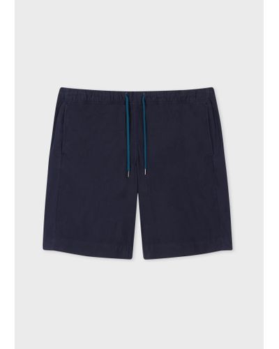 PS by Paul Smith Navy Cotton Drawstring-waist Shorts Blue