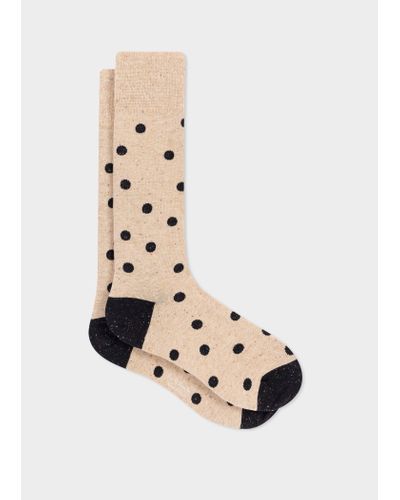 Paul Smith Beige Polka Dot Cotton-blend Socks - Natural