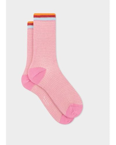 Paul Smith Pink Cotton-blend Glitter Socks