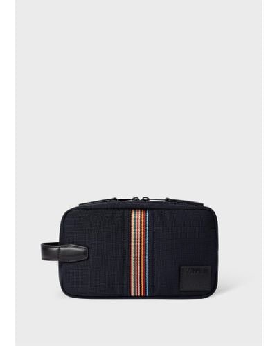 Paul Smith Navy 'signature Stripe' Wash Bag - Blue