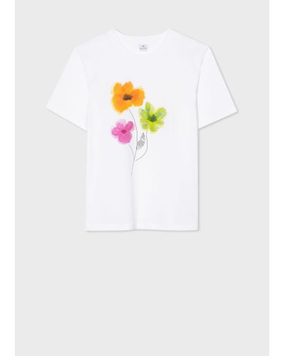 PS by Paul Smith Womens Brushed Poppies T-shirt - Multicolour