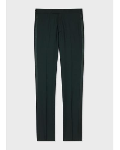 Paul Smith Slim-fit Dark Green Wool-mohair Evening Trousers