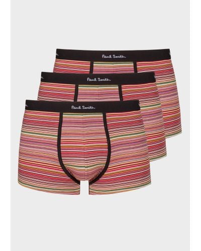 Paul Smith 'signature Stripe' Low-rise Boxer Briefs Three Pack - Pink
