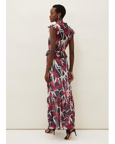 ellen palm print midaxi dress