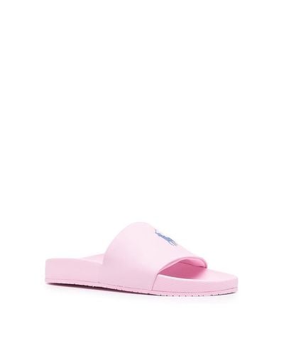 Polo Ralph Lauren Rubber Polo Slides in Pink for Men - Lyst