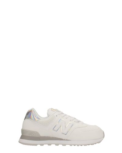 New Balance 574 Sneakers In Leather - Women in White | Lyst