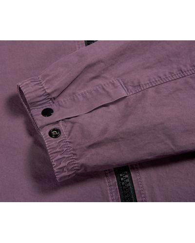 Stone Island Canvas Garment Dyed Pocket Overshirt Mauve in 