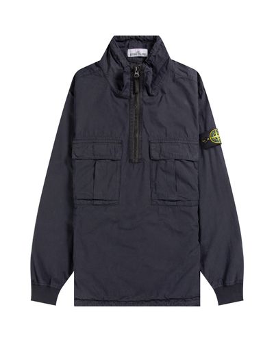 Stone Island Old Effect Smock Navy in Blue for Men - Lyst