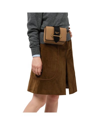 Prada Leather Cahier Belt Bag - Lyst