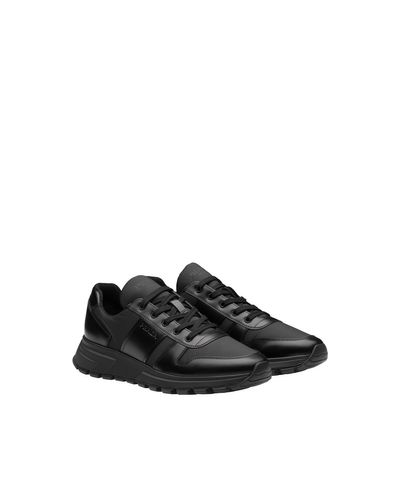 prax 01 leather and technical fabric sneakers