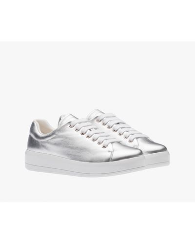 prada silver platform sneakers