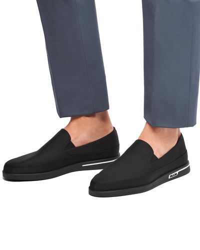 James Dyson jungle Larry Belmont Prada Saint Tropez Technical Fabric Slip-on Sneakers in Black for Men | Lyst