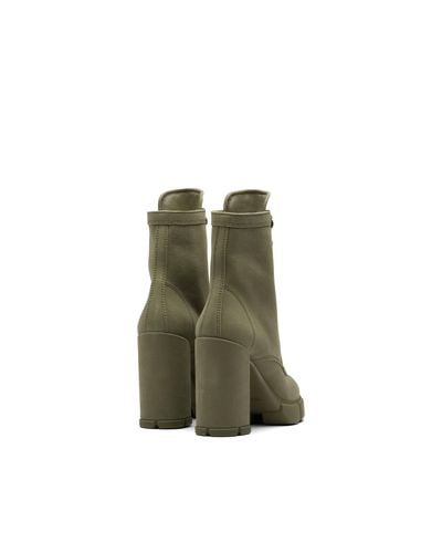 Prada Denim Booties in Green | Lyst