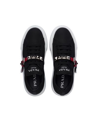 Prada Nylon Gabardine Sneakers in Black | Lyst