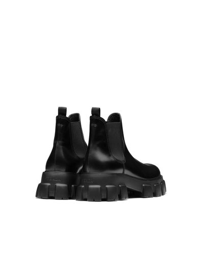 prada monolith brushed leather booties