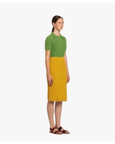 Prada Synthetic Bouclé Knit Skirt in Saffron Yellow (Yellow) - Lyst
