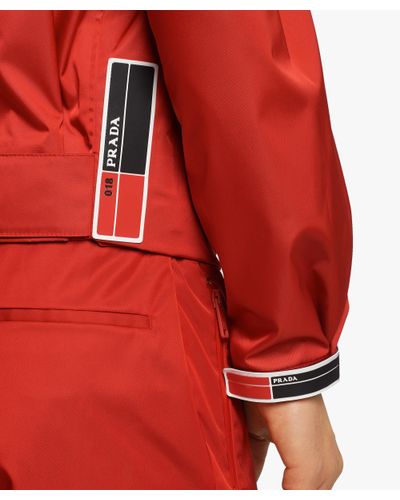 Prada Synthetic Nylon Gabardine Jacket in Red + Iron Gray (Red) for Men |  Lyst