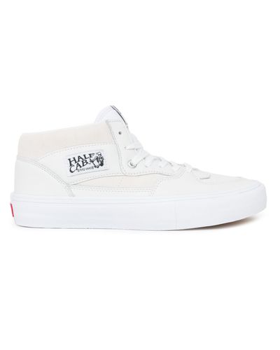 Vans Half Cab Pro Leather Shoes in White for Men - Lyst