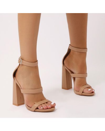 triple strap block heels