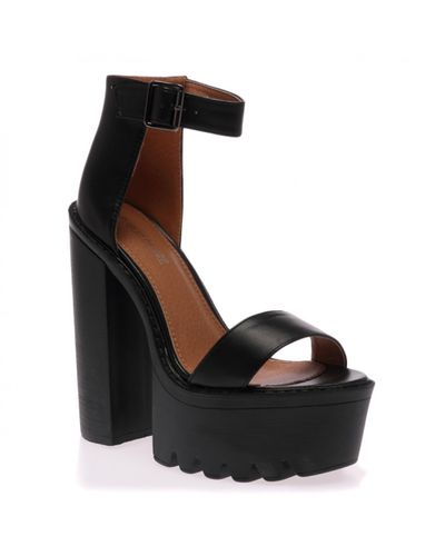 cleated sole platform heels