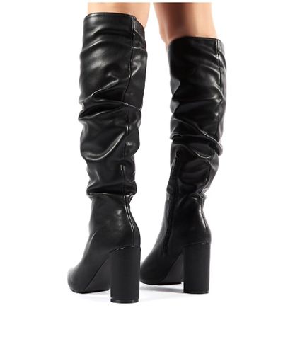 pu thigh high boots