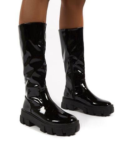 knee high boots chunky sole