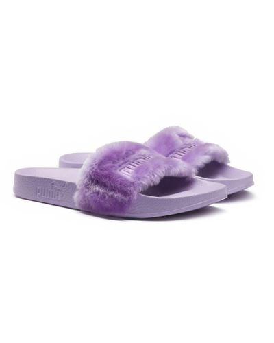 PUMA Fenty Fur Women's Slide Sandals in Purple - Lyst