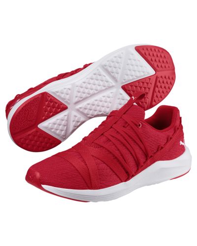 puma red trainers womens