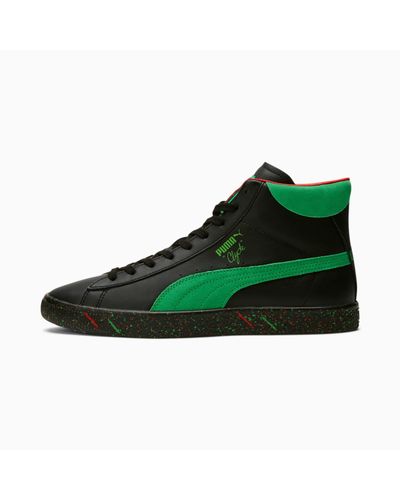 PUMA Leather Clyde Mid Elf Sneakers in 
