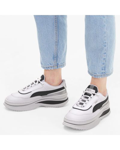 PUMA Leather Deva Mono Pop Sneakers in White - Lyst