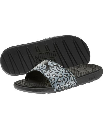 puma slides leopard