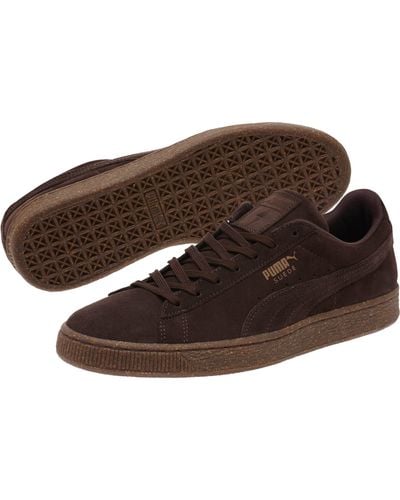 puma brown suede sneakers