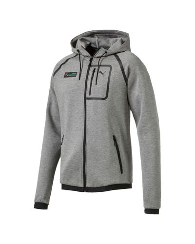 Puma Cotton Mercedes Amg Petronas Zip Up Sweatshirt In Gray For Men Lyst