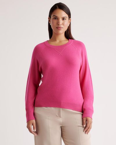 Quince Mongolian Shrunken Cashmere Sweatshirt - Pink